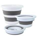Balde 12L Retratil Branco com Cinza Nobre - Imagem 2