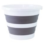 Balde 12L Retratil Branco com Cinza Nobre