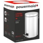 Lixeira 12L Pedal Redonda Aco Inox Powermaid - Imagem 3