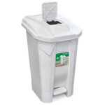 Lixeira 120L Branca com Rodas Pedal e Tampa Click Arqplast - Imagem 2