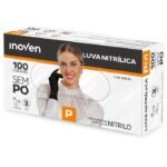 Luva Nitrilica Preta P com 100 Inoven