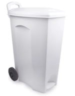 Lixeira Pratica C/ Pedal e Roda 83/90L Branca Plasutil - Imagem 2