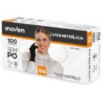 Luva Nitrilica Preta Gg com 100 Inoven