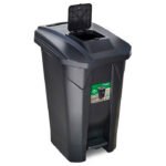 Lixeira 120L Preta com Rodas Pedal e Tampa Click Arqplast - Imagem 2