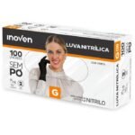 Luva Nitrilica Preta G com 100 Inoven