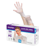Luva Vinil com Amido M com 100 Inoven