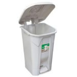Lixeira 120L Branca com Rodas Pedal e Tampa Click Arqplast - Imagem 3
