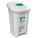 Lixeira 120L Branca com Rodas Pedal e Tampa Click Arqplast