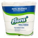 Papel Hig Rolao 100% Celulose Flora Plus (C/ 08)