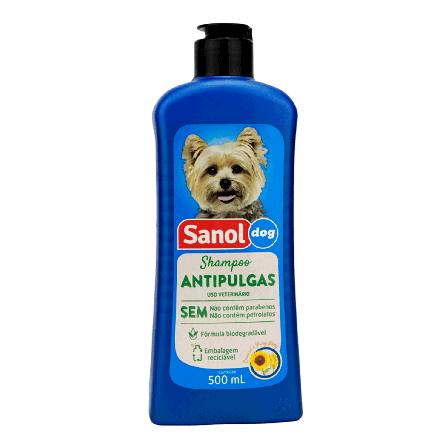 13e75359ae06d50f096de1300962271d.png Sanol Shampoo Dog Antipulgas 500Ml - Imagem 1