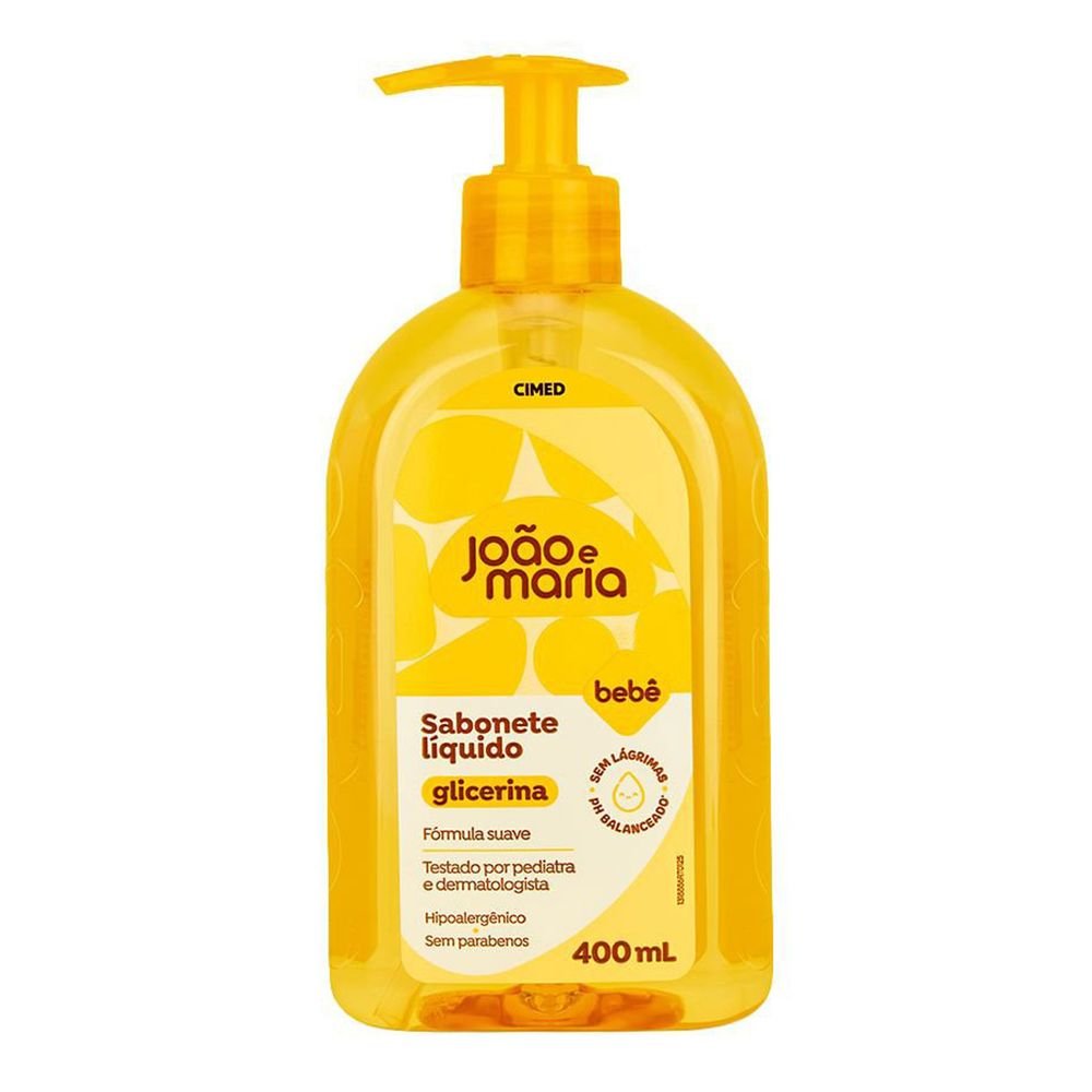 1f3ce28cb1b1aeb37ebc5087698e54a4.jpg Sabonete Líquido João e Maria Baby Glicerina 400 Ml - Imagem 1