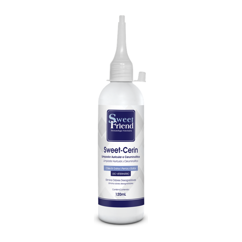 b7e75b6b9043efe08c3f9ece157c7879.png Sweet Friend Limpador Auricular Sweet Cerin 120Ml para Cães - Imagem 1