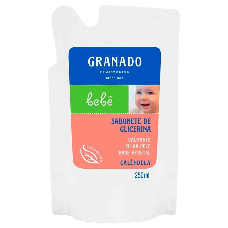 bfd45dbbbd1593f460339f9aeb551674.jpg Granado Bebê Sabonete Líquido Glicerinado Calêndula Refil 250Ml - Imagem 1